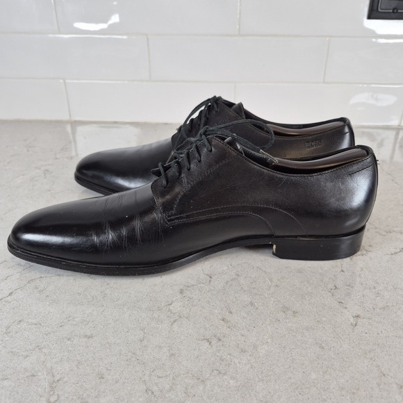 HUGO BOSS Size 11 Leather Derby Oxford Shoes Black 50190694‎ main image 5